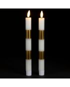 LED-Kerze aus Bronze, Pops-Box, H: 25 cm, 2 Stück