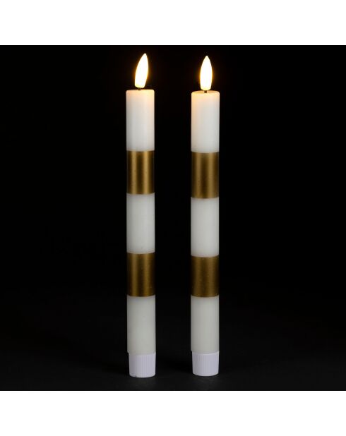 LED-Kerze aus Bronze, Pops-Box, H: 25 cm, 2 Stück