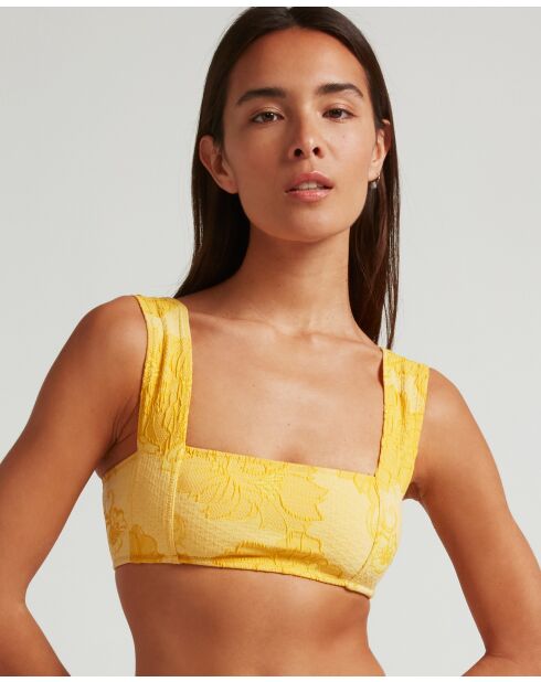 Haut de bikini Palm Poolside jaune