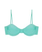 Top de bikini turquesa con balconet