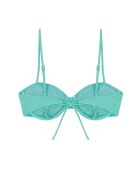 Top de bikini turquesa con balconet