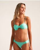 Top de bikini turquesa con balconet
