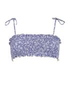 Haut de bikini Bandeau Milos imprimé fond violet