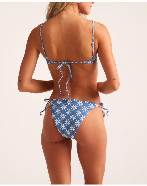 Braguita de bikini clásica con lazo de magnolia azul