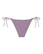 Braguita de bikini clásica Bliss Bow a rayas azules moradas
