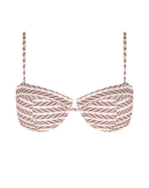 Panamera Balconnet-Bikinioberteil mit ecrufarbenem Aufdruck