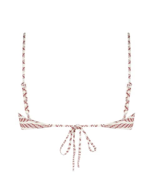 Panamera Balconnet-Bikinioberteil mit ecrufarbenem Aufdruck