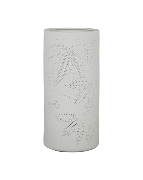 Weiße zylindrische Lampe Palmea - 11 x 24 cm
