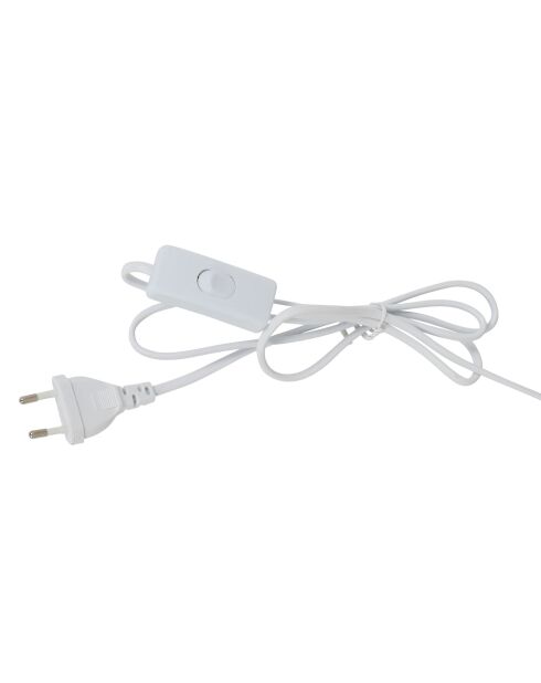 Weiße zylindrische Lampe Palmea - 11 x 24 cm