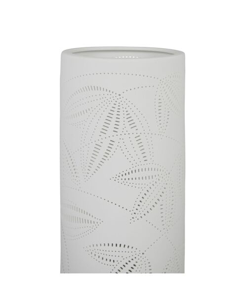 Weiße zylindrische Lampe Palmea - 11 x 24 cm