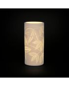 Weiße zylindrische Lampe Palmea - 11 x 24 cm