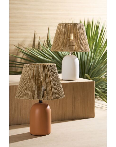 Mate Nira Lampe aus Terrakotta und Natur - 22 x 32 cm