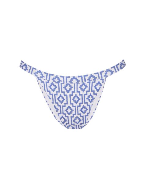 Bas de bikini classique Corfu Imprimé fond blanc