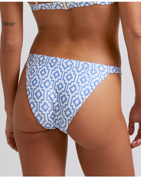 Bas de bikini classique Corfu Imprimé fond blanc