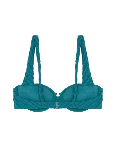 Blaues Balconette-Bikinioberteil