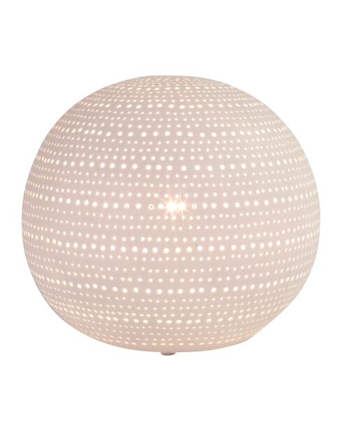 Lampe boule Point blanche - D20.5x18 cm