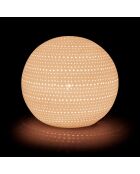 Lampe boule Point blanche - D20.5x18 cm