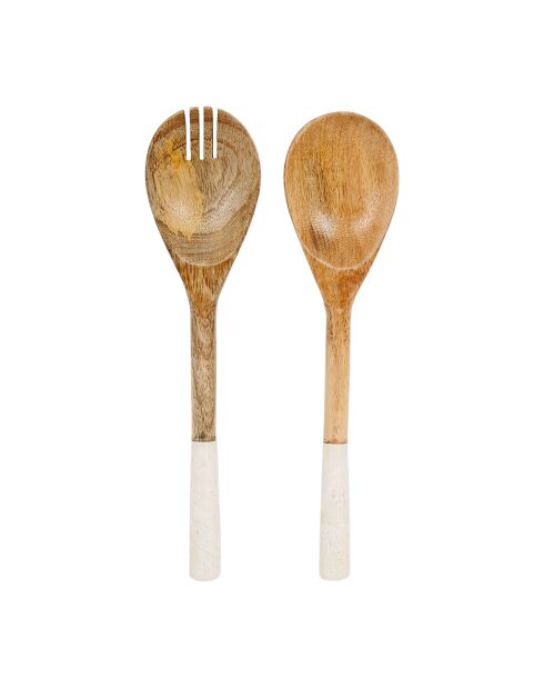 Couverts à salade x 2 Sweet Leaves écru