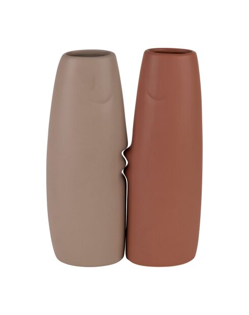 Vase  x 2 Face Terra et beige - H: 30 cm