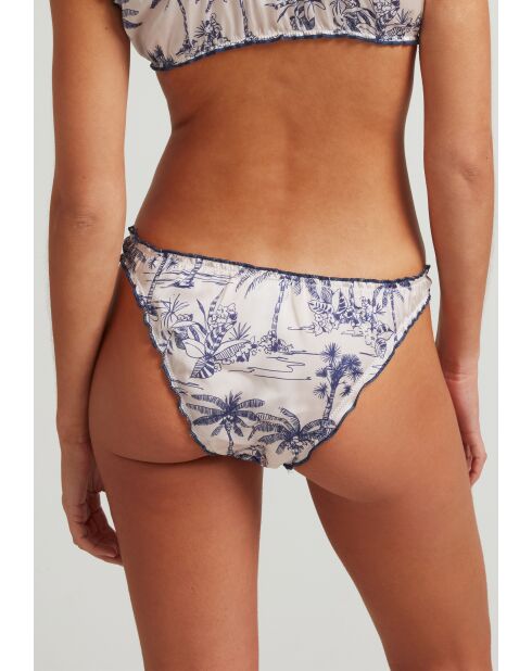 Mutandine bianche con stampa di palme