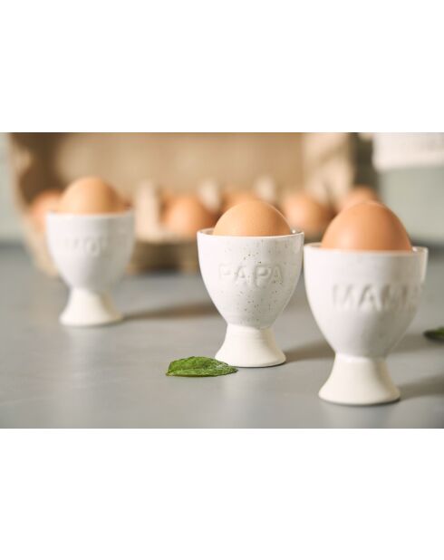 Papa family eierdopje ecru - H6 cm