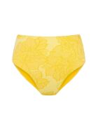 Geel bikinibroekje met hoge taille aan het zwembad