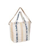 Borsa termica Medi beige e blu - 50 x 40 cm