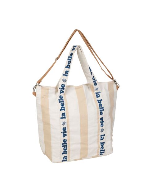 Borsa termica Medi beige e blu - 50 x 40 cm