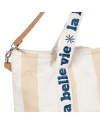 Borsa termica Medi beige e blu - 50 x 40 cm