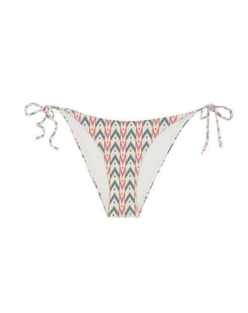 Klassiek bikinibroekje met strikbedrukte ecru achtergrond