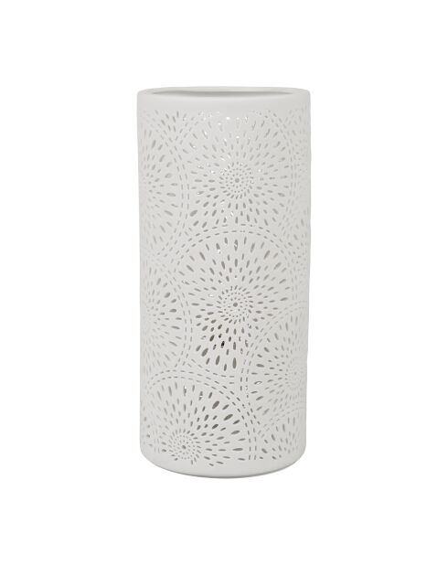 Lámpara cilíndrica Rosace blanca - D11x24 cm