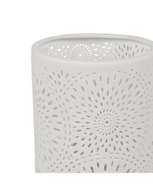 Lámpara cilíndrica Rosace blanca - D11x24 cm