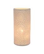 Lámpara cilíndrica Rosace blanca - D11x24 cm