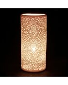 Lámpara cilíndrica Rosace blanca - D11x24 cm