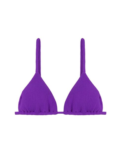 Top de bikini con triángulo morado