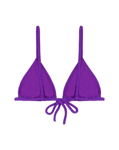 Top de bikini con triángulo morado