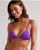Top bikini a triangolo viola