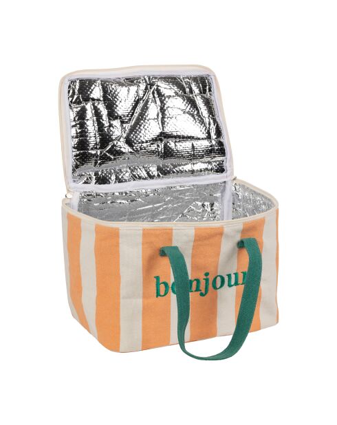 Borsa termica in corallo Palma e verde - 24 x 17 cm