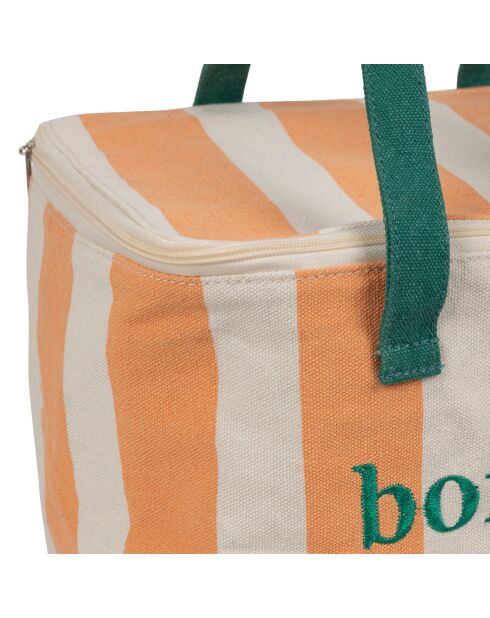 Borsa termica in corallo Palma e verde - 24 x 17 cm