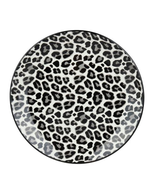Juego de vajilla de porcelana Black Leopard Decor, 18 piezas