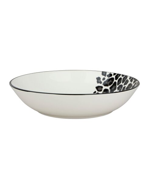 Juego de vajilla de porcelana Black Leopard Decor, 18 piezas