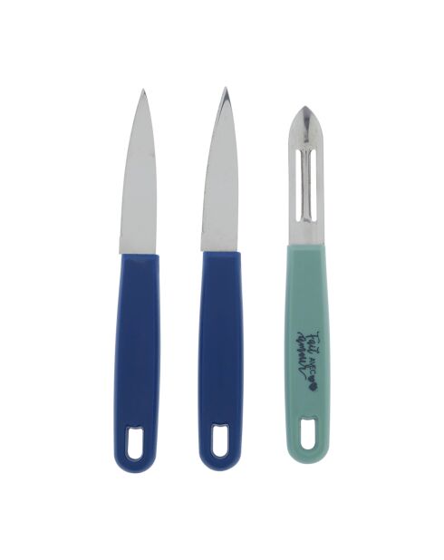 Lot de 3 pièces de couteau office et éplucheur inox Collection Patissons gris