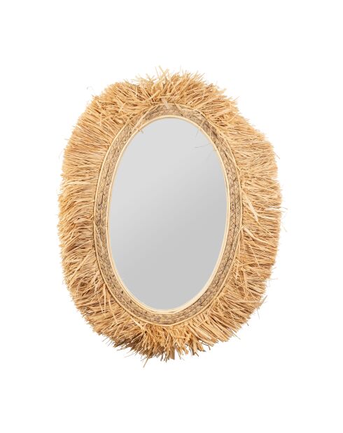 Miroir oval Cuzco naturel - 54x71 cm
