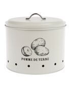 Metallische Aufbewahrungsbox aus beigem Eisen, D.22,5 cm