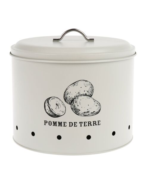 Metalim beige ijzeren opbergdoos - D.22,5 cm