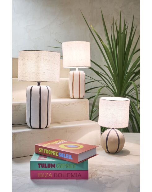 Lamp Paese bruin en ecru - 20 x 40 cm