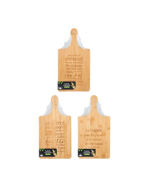 Schneidebrett aus Bambus FSC Bonjour-Bonjour Text Decor - 39x20 cm