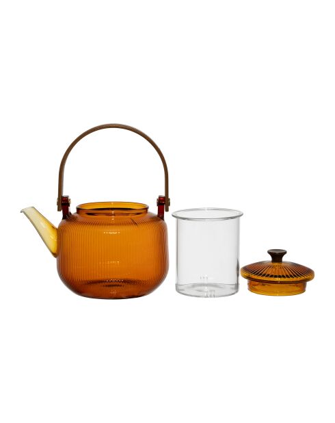 Dilacia amberkleurige theepot met filter - 85 cl
