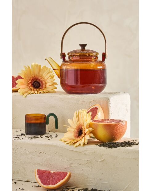 Dilacia amberkleurige theepot met filter - 85 cl