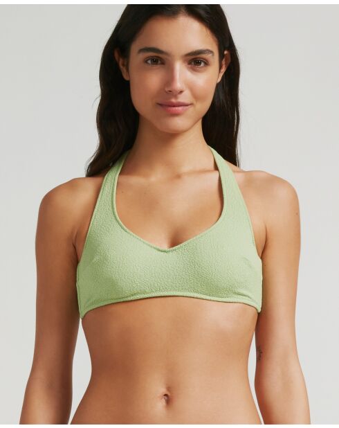 Pfefferminzgrünes Bändchen-Bikinioberteil